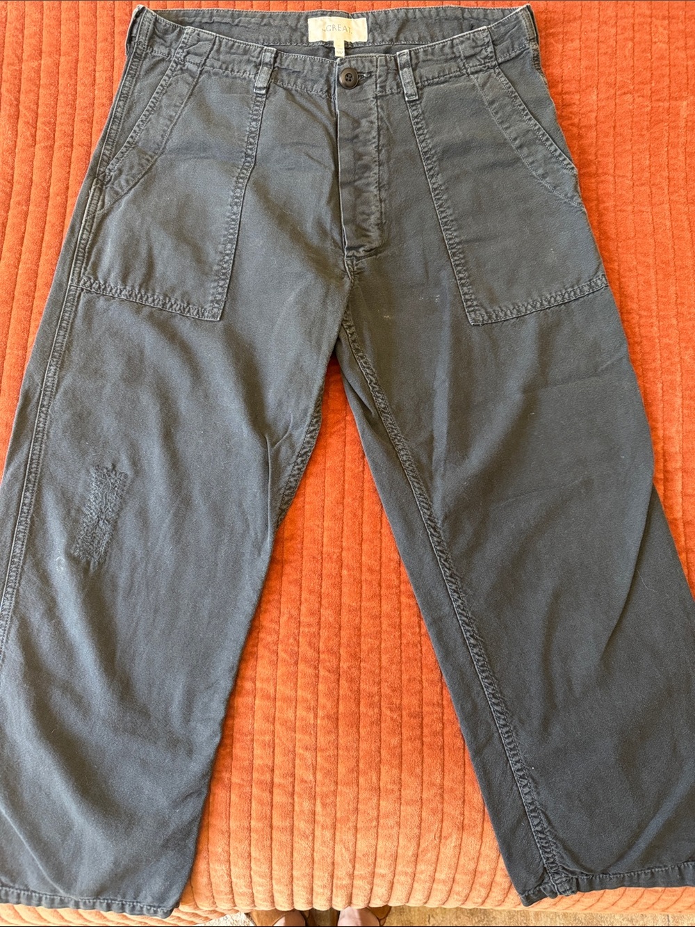 THE GREAT Women’s Black Utility Cotton Pants